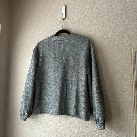 Urban Outfitters Cropped Balloon Sleeve Jacket Full Zip Gray Size XS - Picture 7 of 10